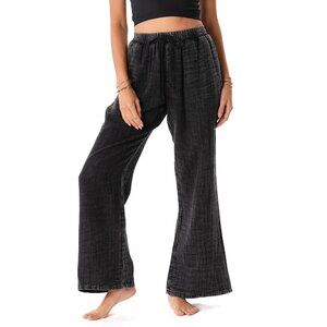 Lotus & Luna Vintage Black Cotton Cabana Pants NWT